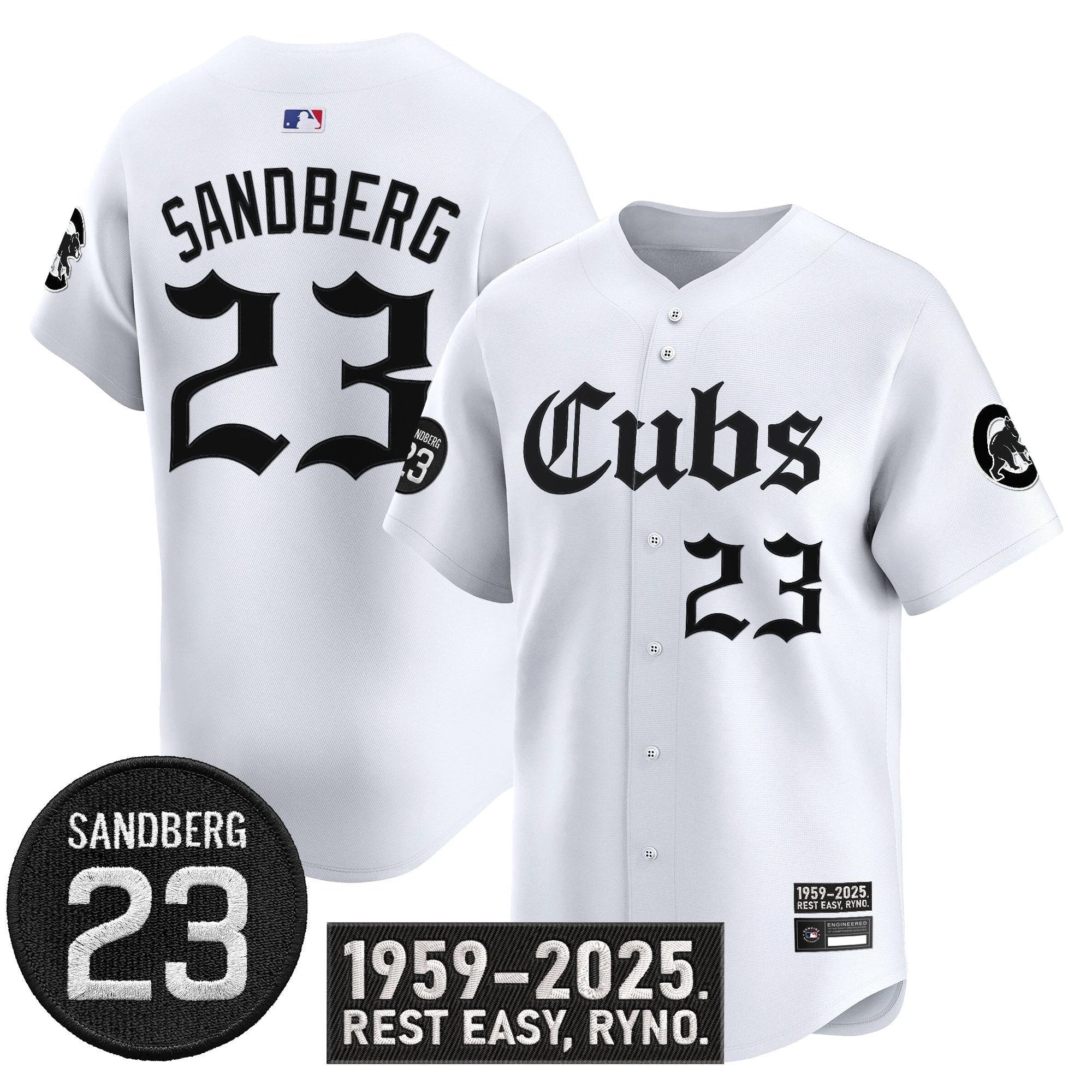 Ryne Sandberg Jersey #23 Chicago Cubs Ryne Sandberg Tribute Stitched White by My Store