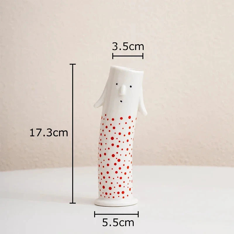 Lovely Cartoon Figures Ceramic Vase by Bowlift