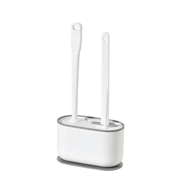 Wall-Mounted Toilet Cleaner Drainer Brush Set by BowLift