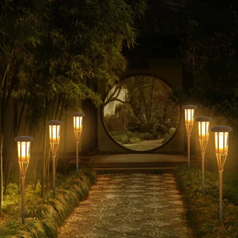 5-Piece Solar Torch Light Set – Flame Effect LED Garden Lights | Solar Powered & Weatherproof Outdoor Lighting by BowLift