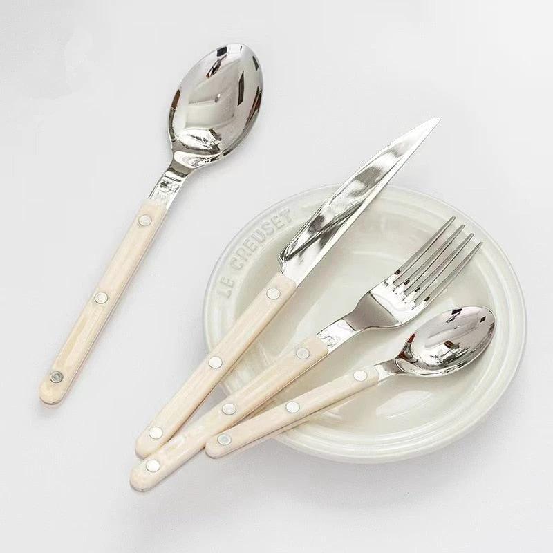 24-Piece Cutlery Set – Engraved Stainless Steel Flatware for 6 People by BowLift