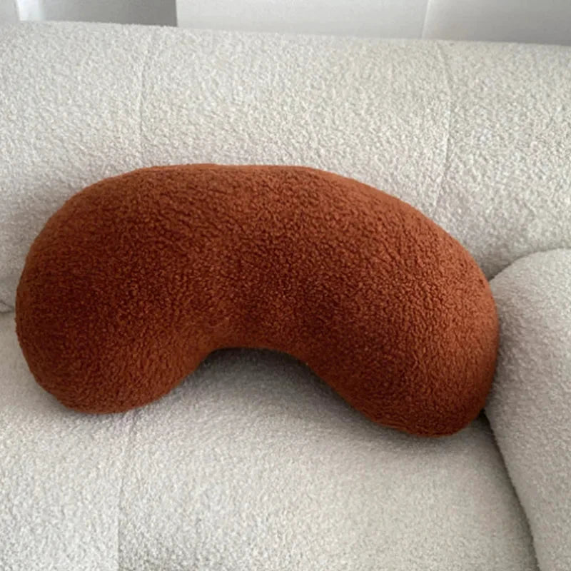 Nordic Bouclé Abstract Cushion – Minimalist Plush Pillow by Bowlift