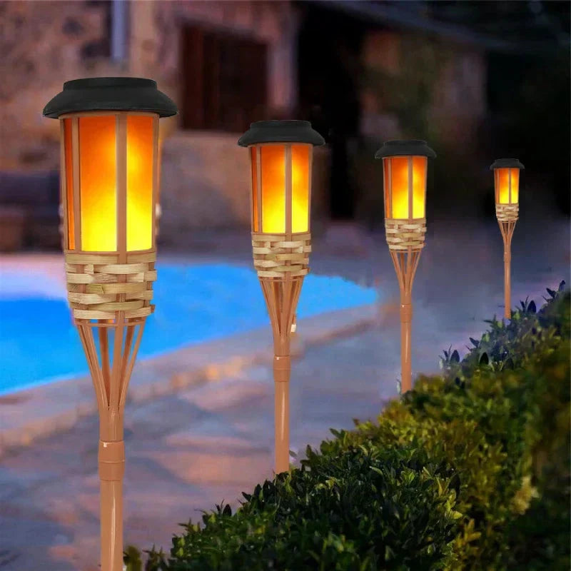 5-Piece Solar Torch Light Set – Flame Effect LED Garden Lights | Solar Powered & Weatherproof Outdoor Lighting by BowLift