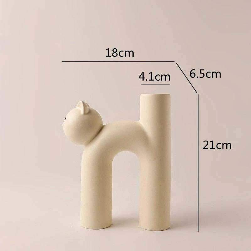 Ceramic Cat Vase by Bowlift