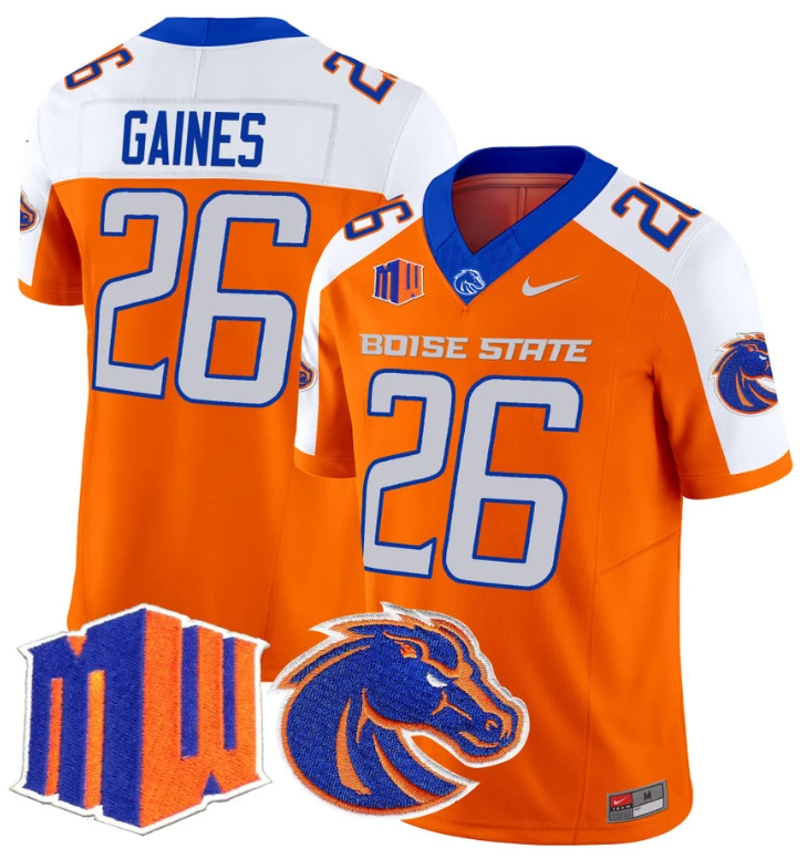 Sire Gaines Jersey #26 Boise State Broncos Vapor Limited College Football Stitched Orange Alternate by My Store