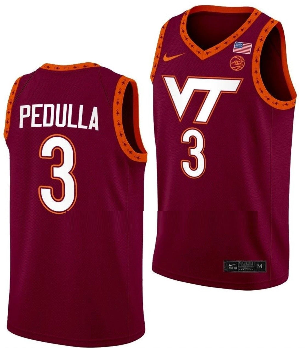 Sean Pedulla Jersey Virginia Tech Hokies College Basketball Swingman White #3 by My store basketball