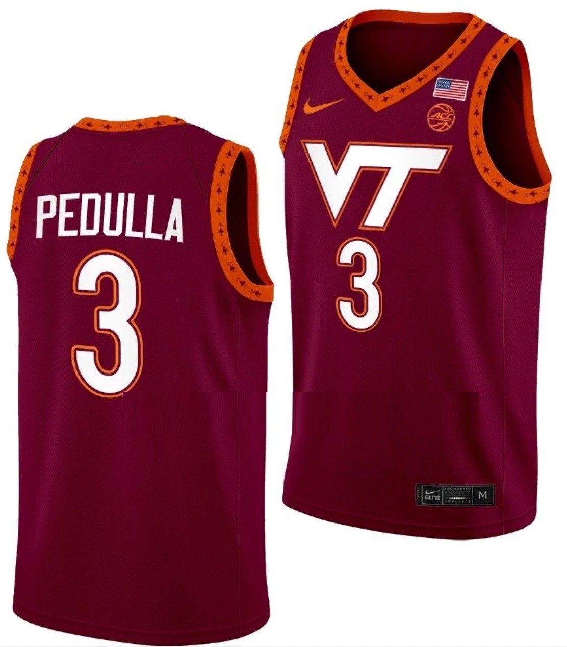 Sean Pedulla Jersey Virginia Tech Hokies College Basketball Swingman Maroon #3 by My store basketball