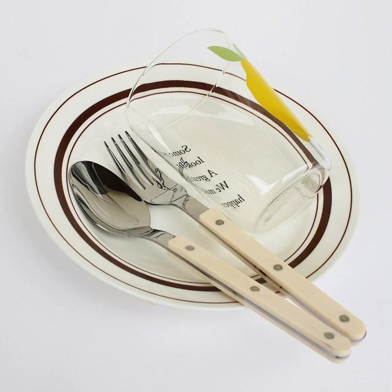 24-Piece Cutlery Set – Engraved Stainless Steel Flatware for 6 People by BowLift