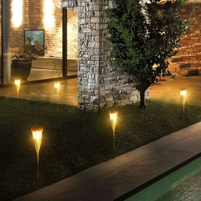 5-Piece Solar Torch Light Set – Flame Effect LED Garden Lights | Solar Powered & Weatherproof Outdoor Lighting by BowLift