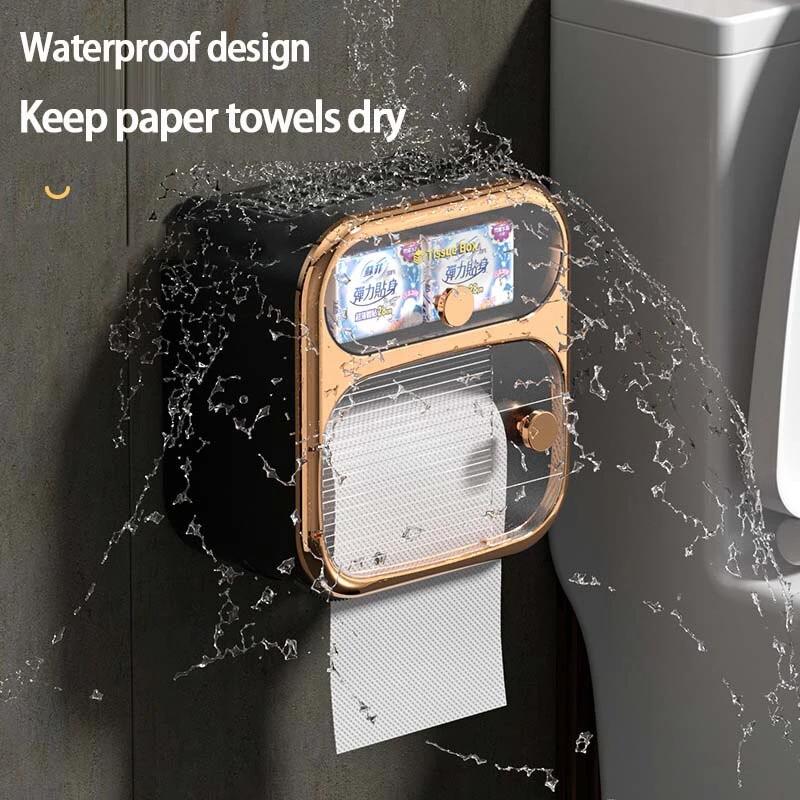 MultiBox Wall-Mounted Toilet Paper Towel Storage Box by BowLift