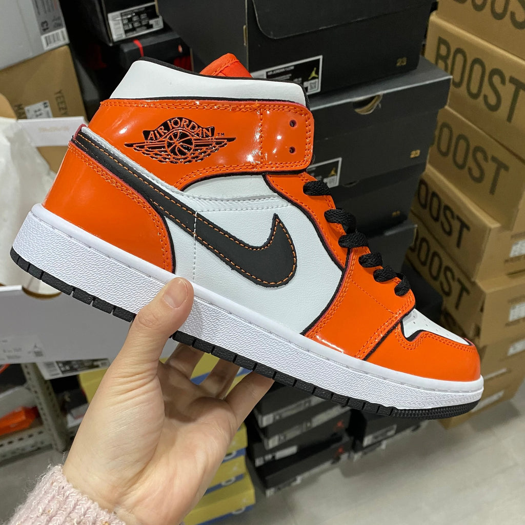 Air Jordan 1 Mid Leather Buckle Turf Orange by Air Jordan