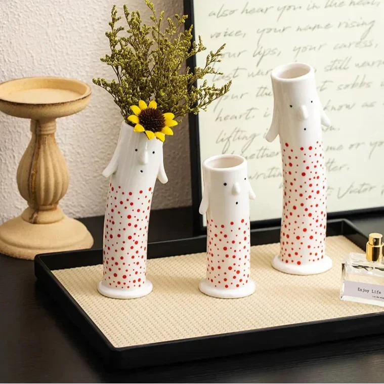 Lovely Cartoon Figures Ceramic Vase by Bowlift