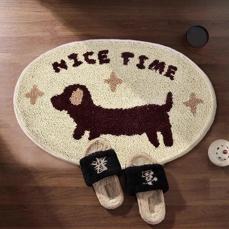 Tufted Dachshund Bathroom Mat by Bowlift