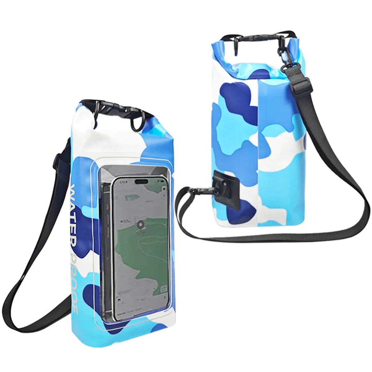 AquaVault Waterproof Dry Bag 2L | With Touchscreen Window | Outdoor Bag for Kayaking, Trekking & Water Sports by BowLift