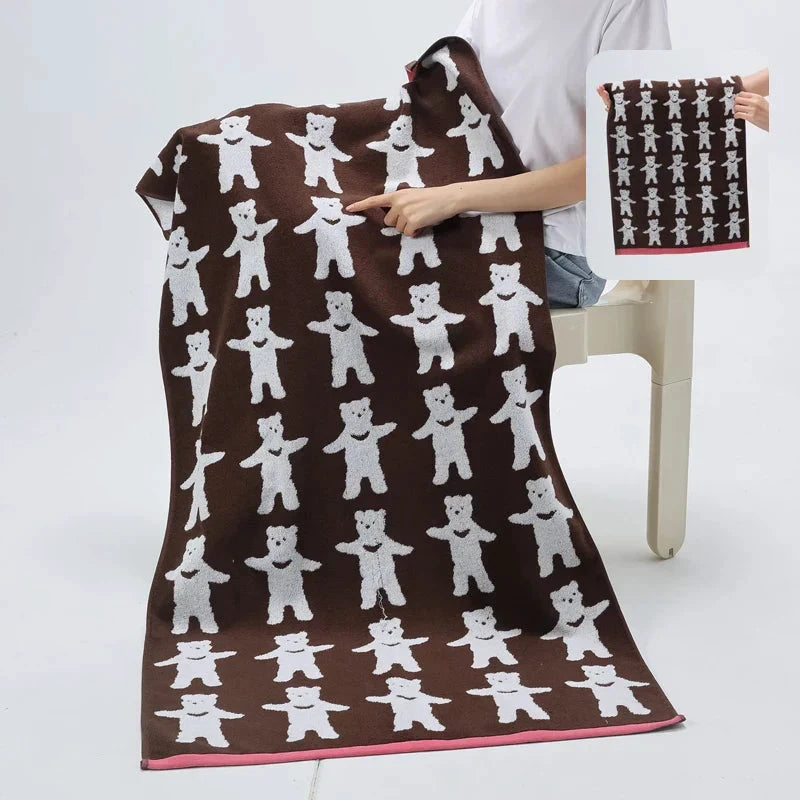 Reversible Animal Print Cotton Towel by Bowlift