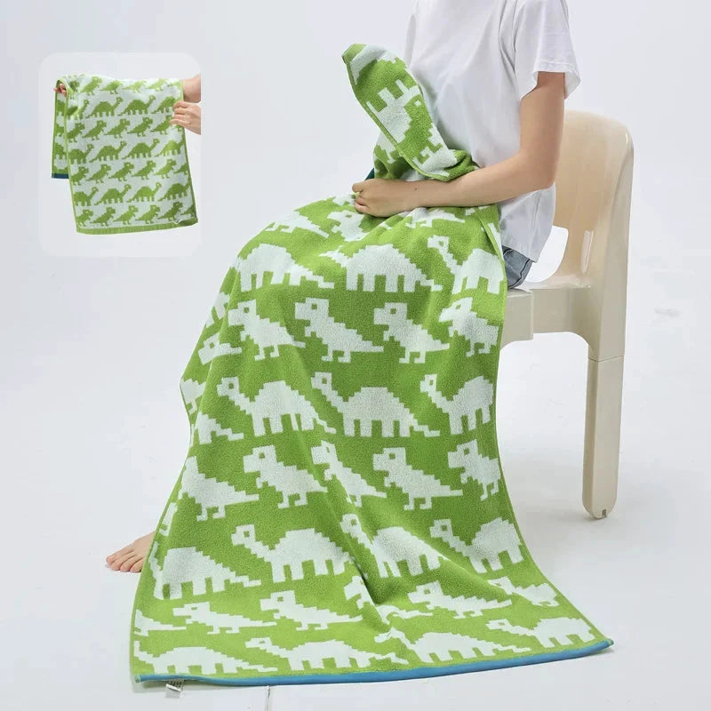Reversible Animal Print Cotton Towel by Bowlift