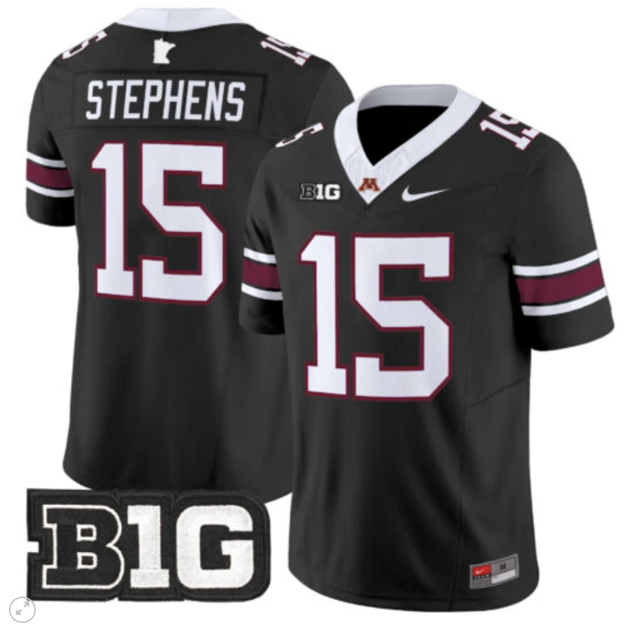 Sandy Stephens Jersey #15 Minnesota Golden Gophers Vapor Limited Football Black by My Store
