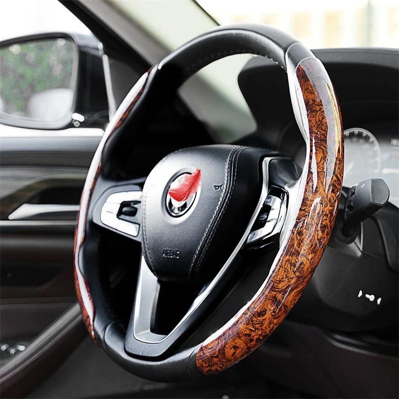 Non-Slip Wood Grain Car Wheel Cover by BowLift