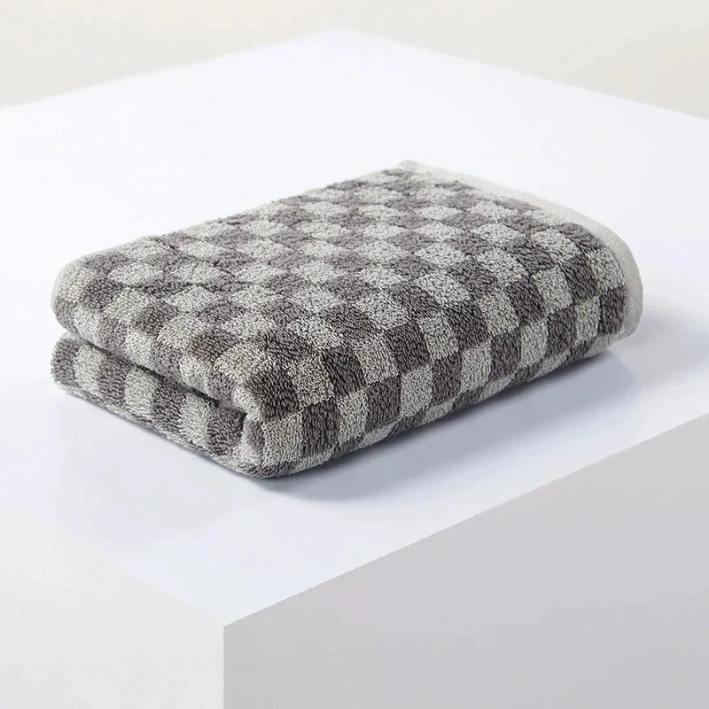Checkered Cotton Hand Towels by Bowlift