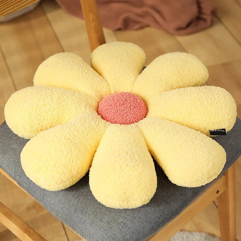 Boucle Plush Flower Cushion by Bowlift