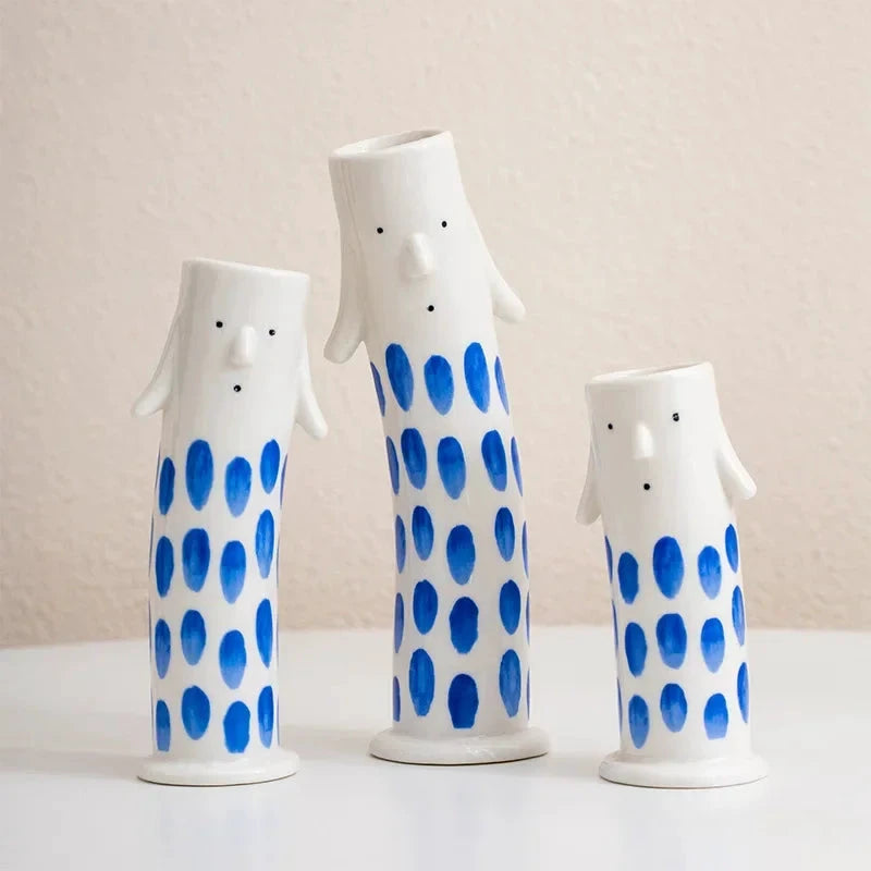 Lovely Cartoon Figures Ceramic Vase by Bowlift