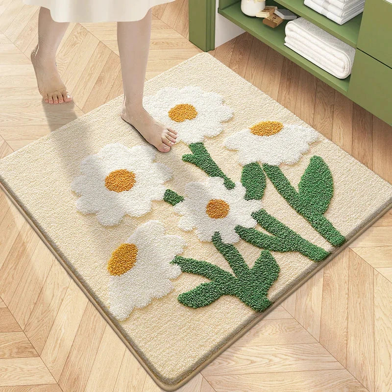 Flower Garden Bath Mat by Bowlift
