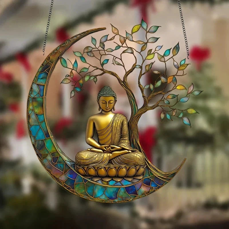 Acrylic Sun Catcher ZenLight | 2D Buddha Decor | Window & Home Accessory | Spiritual Room Design by BowLift