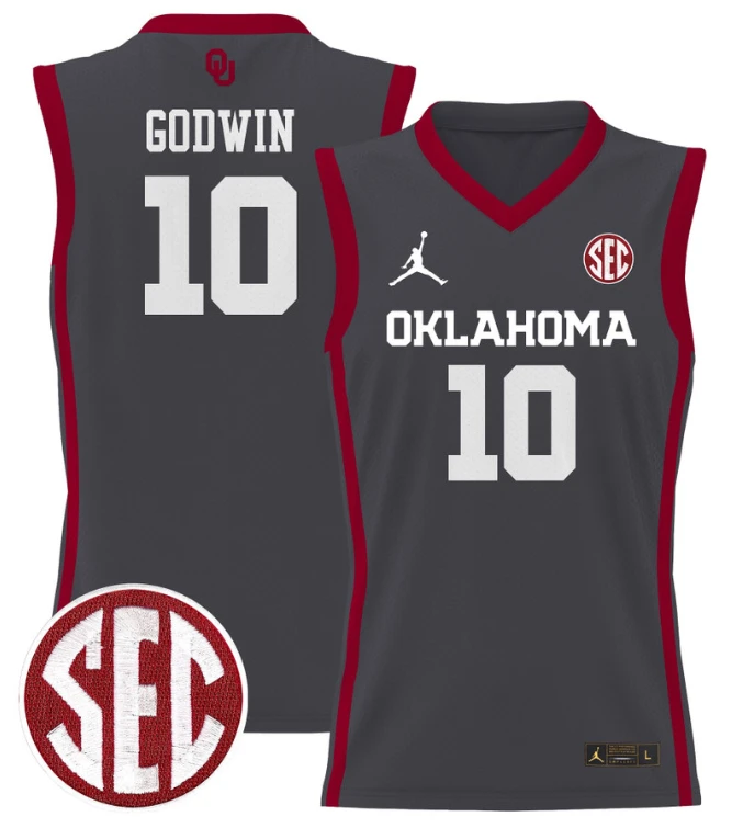 Sam Godwin Jersey #10 Oklahoma Sooners 2024 Lightweight Basketball Anthracite by My store basketball