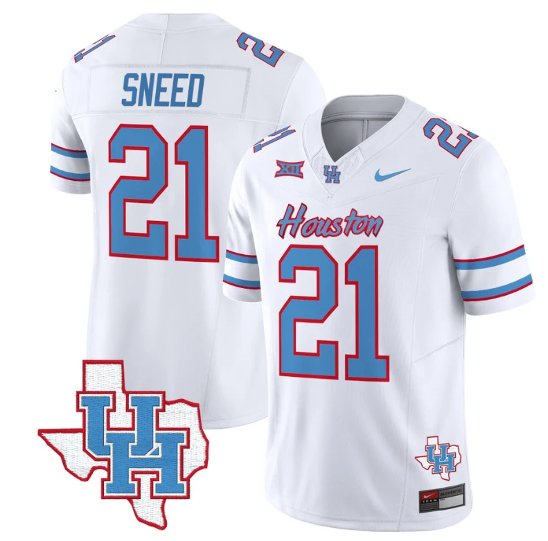 Stacy Sneed Jersey #21 Houston Cougars Oilers Inspired Vapor College Football Limited Stitched White by My Store