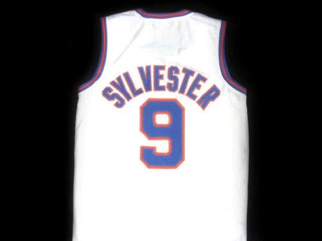 Sylvester Pussycat Jersey #9 Tune Squad Space Jam Basketball White by My store basketball