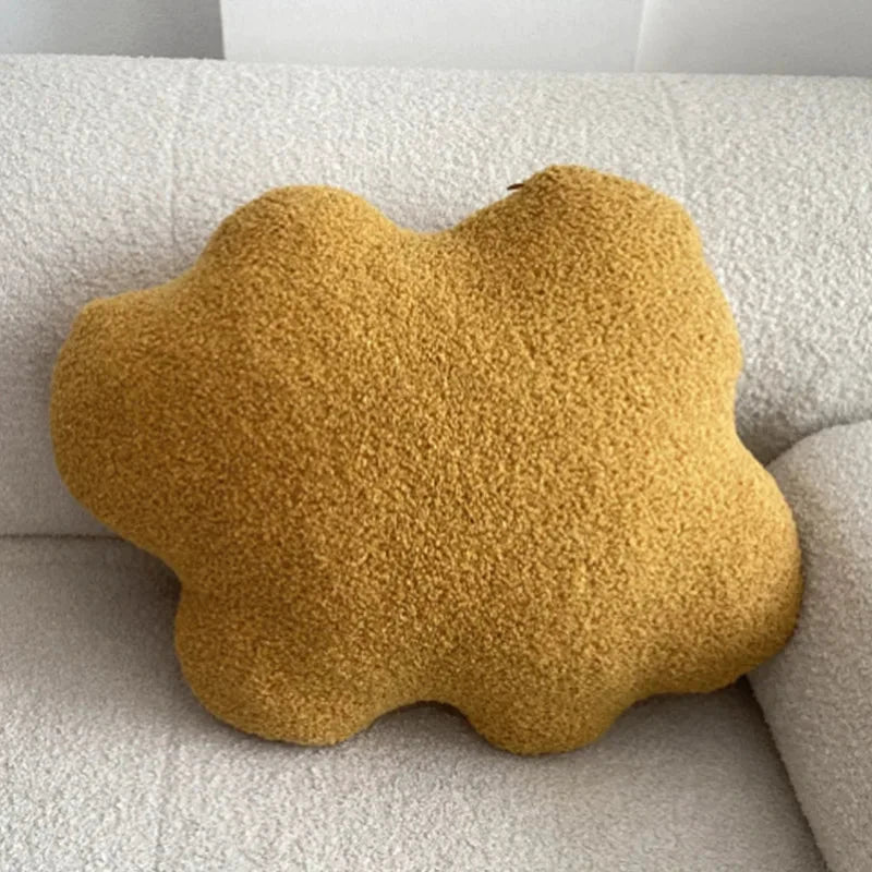 Nordic Bouclé Abstract Cushion – Minimalist Plush Pillow by Bowlift