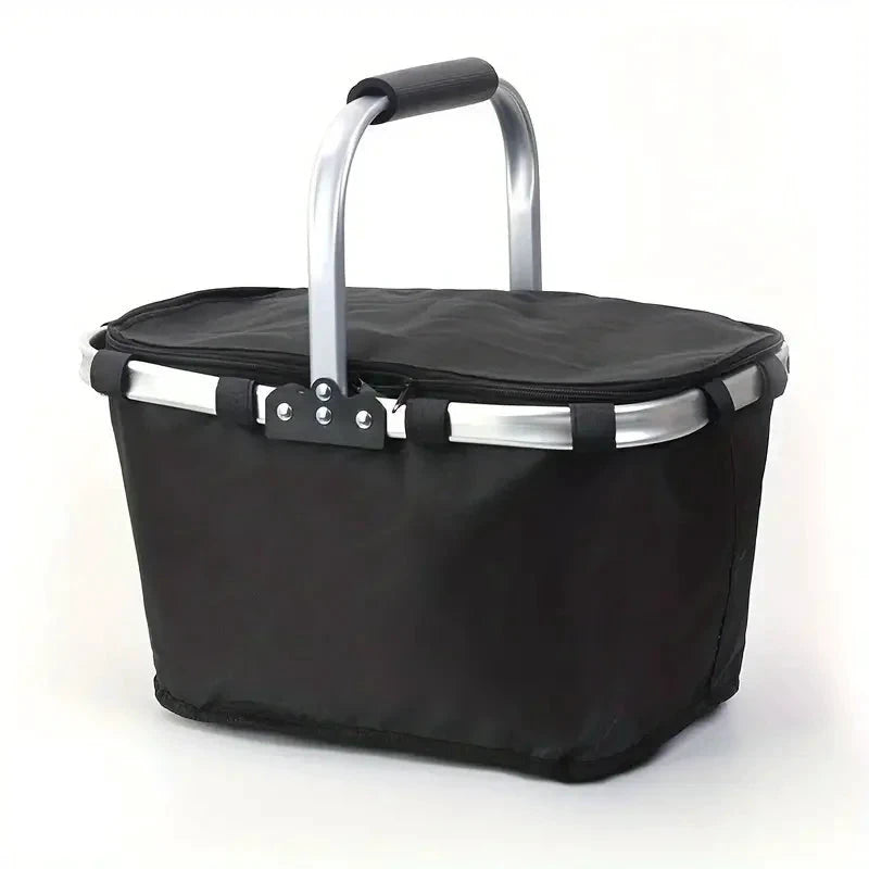ThermaTrip Folding Basket | Insulated Picnic Basket with Aluminum Foil & Carry Handle | 3-fold Foldable | For Outing, Park, Shopping & Travel by BowLift