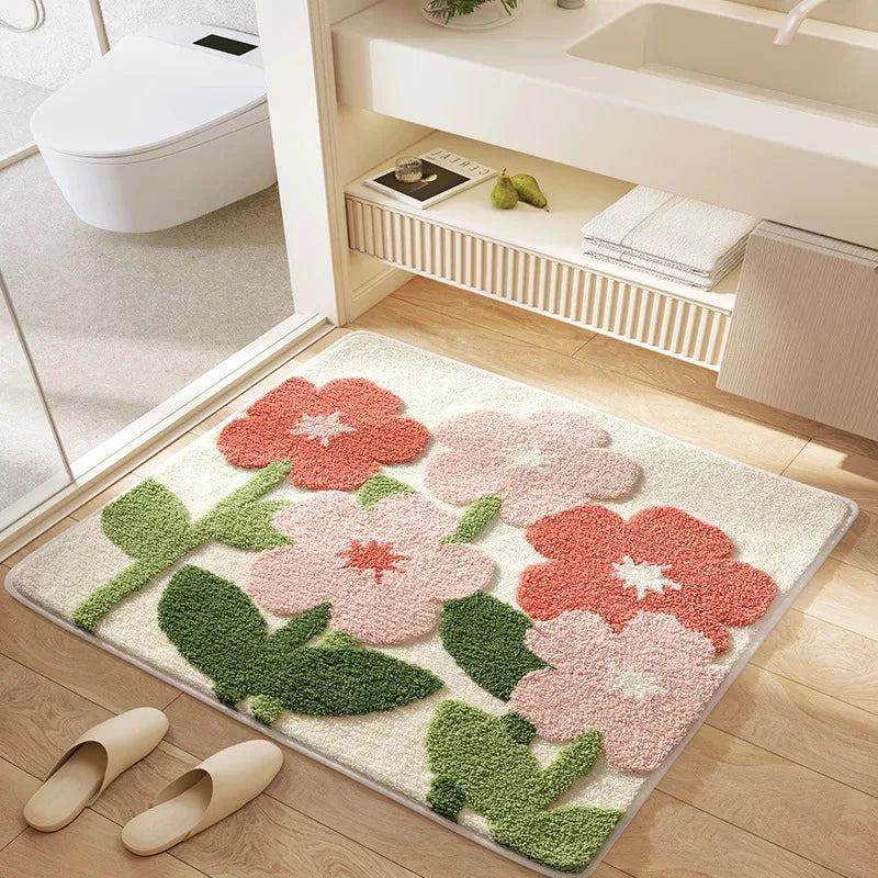 Flower Garden Bath Mat by Bowlift