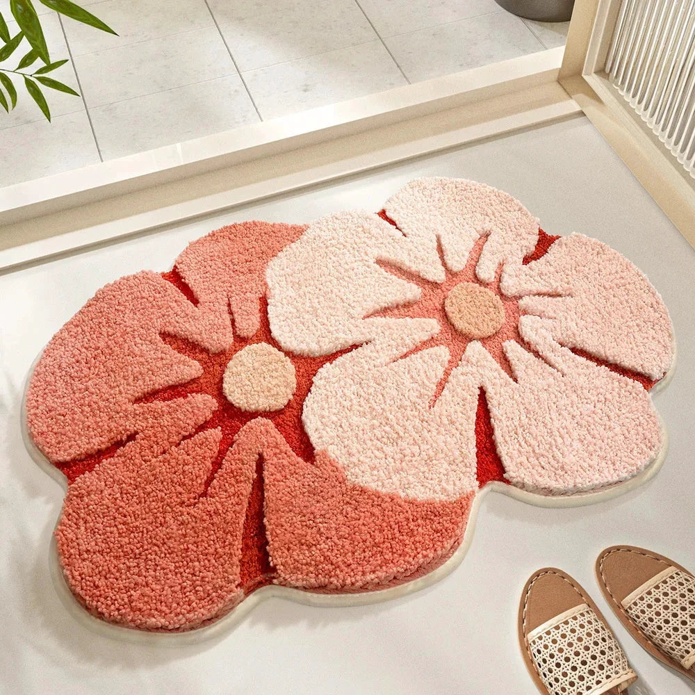 Flower Tufted Bath Mat by Bowlift