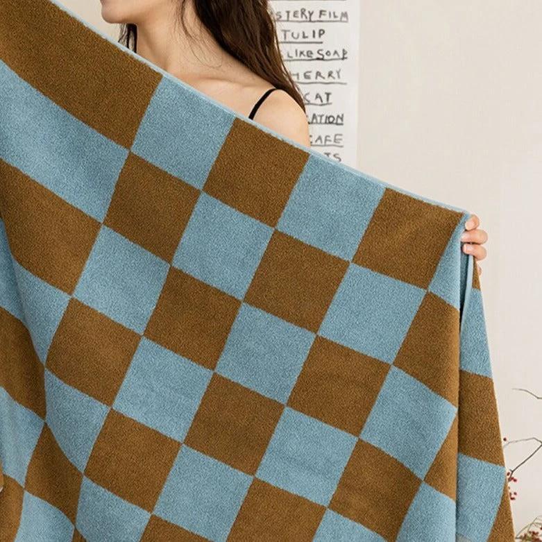 Checkered Cotton Towel - 2 Colours by Bowlift
