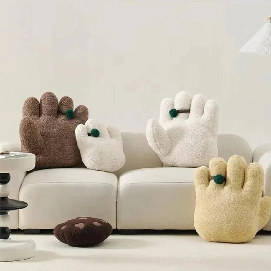 Fluffy Hand Cushions with Ring by Bowlift
