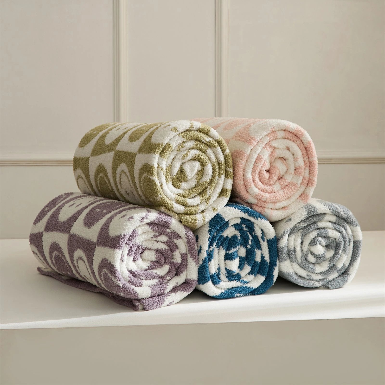 Smiley Checkered Blanket by Bowlift