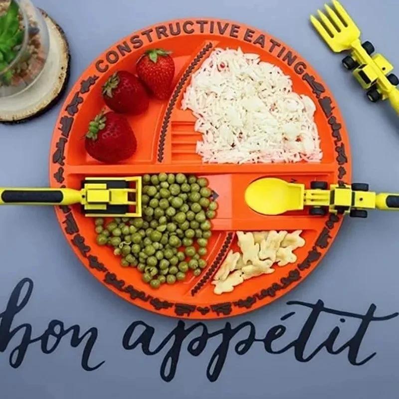 Bulldozer Children's Dinner Set by BowLift