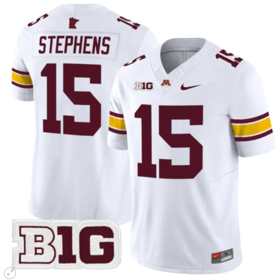Sandy Stephens Jersey #15 Minnesota Golden Gophers Vapor Limited Football White by My Store