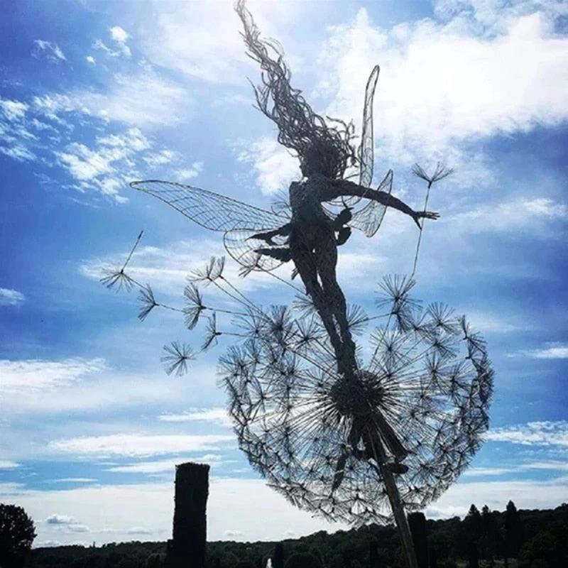 Fairy on a milk thread art sculpture Bowlift by Bowlift