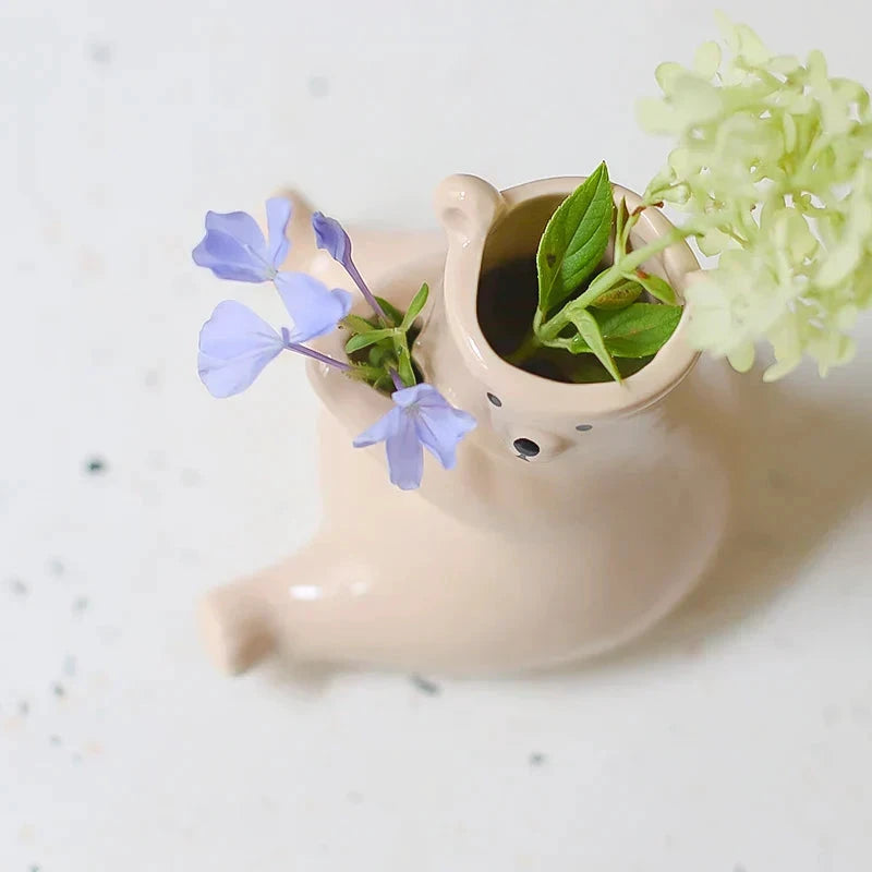 Bear with Flower Vase by Bowlift