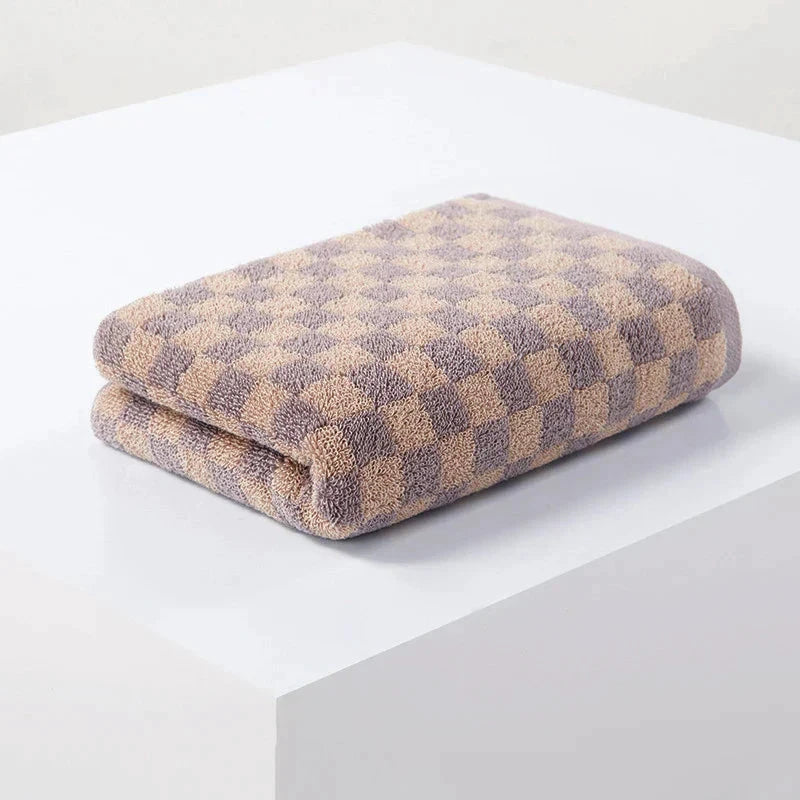 Checkered Cotton Hand Towels by Bowlift