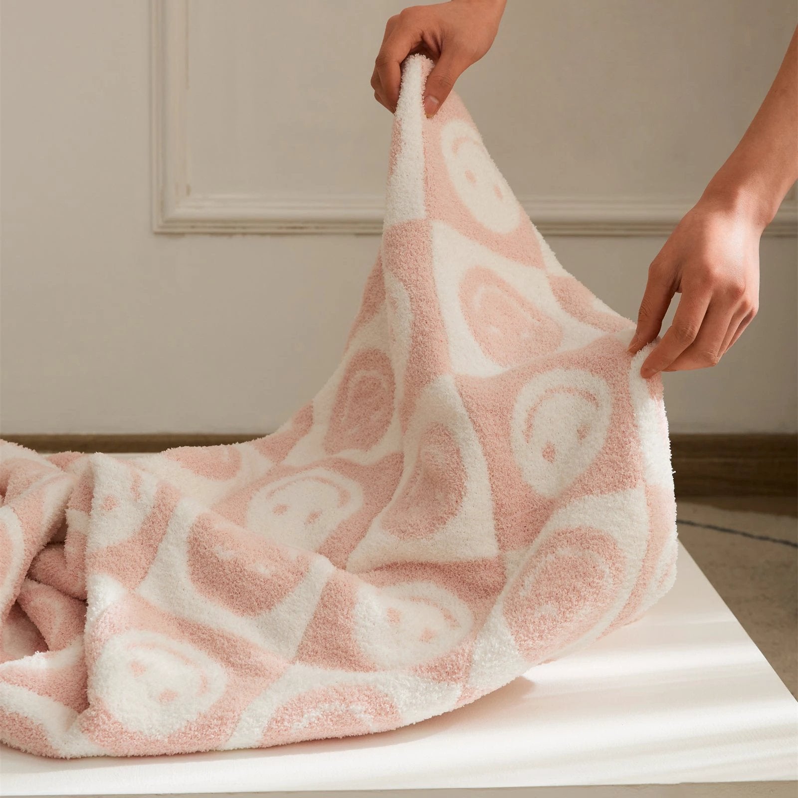 Smiley Checkered Blanket by Bowlift