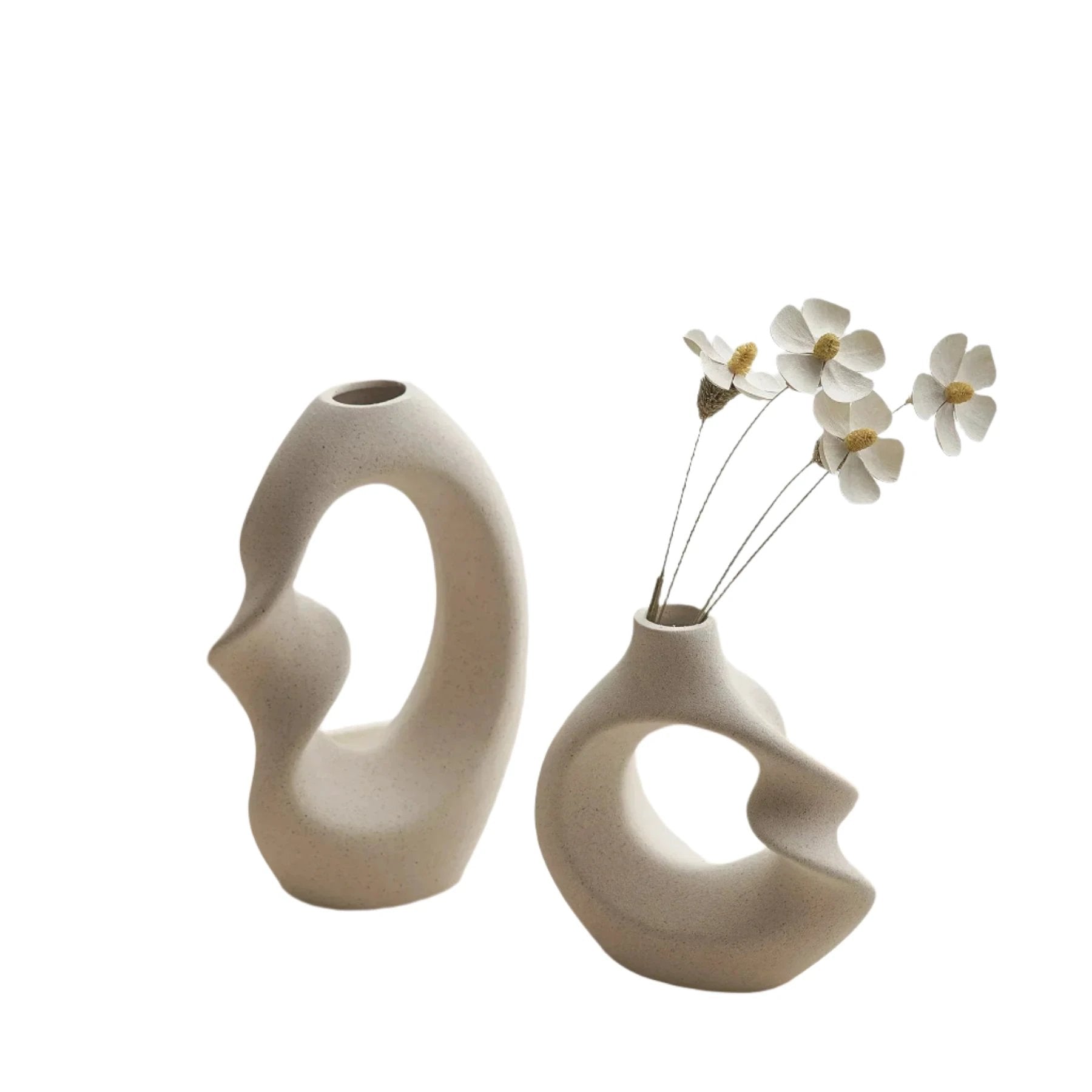 Modern Asymmetrical Sculptural Vase Set Bowlift by Bowlift