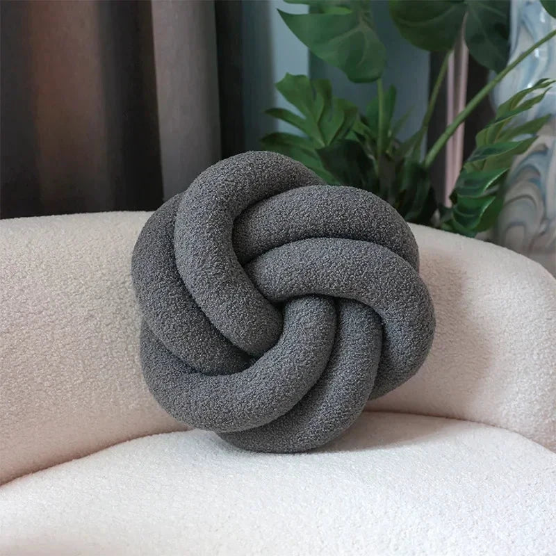 Nordic Cotton Boucle Knot Pillow by Bowlift