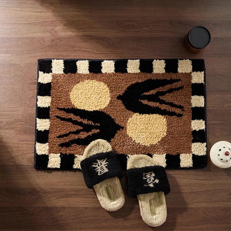 Swallowtail Fluffy Bath Mat by Bowlift