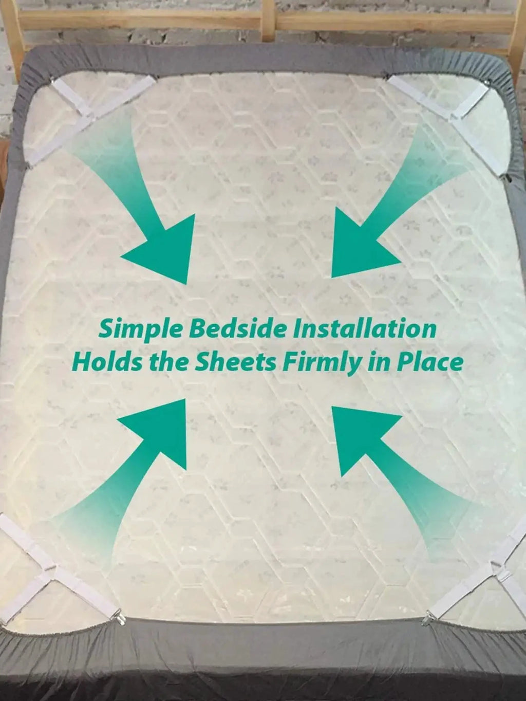 GRIPFIX Fitted Sheet Holder Set | 4-Pack Triangular Bed Sheet Straps | Adjustable & Non-slip – For Mattresses, Table Covers & Covers by BowLift