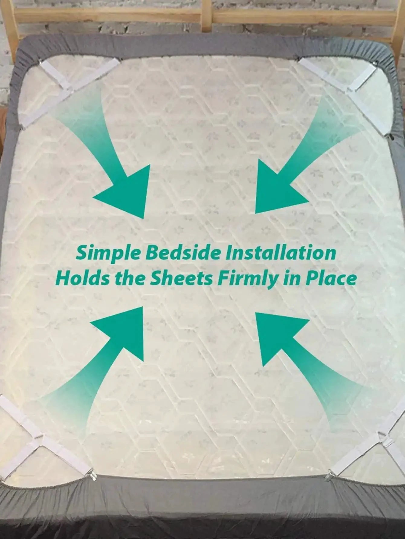 GRIPFIX Fitted Sheet Holder Set | 4-Pack Triangular Bed Sheet Straps | Adjustable & Non-slip – For Mattresses, Table Covers & Covers by BowLift