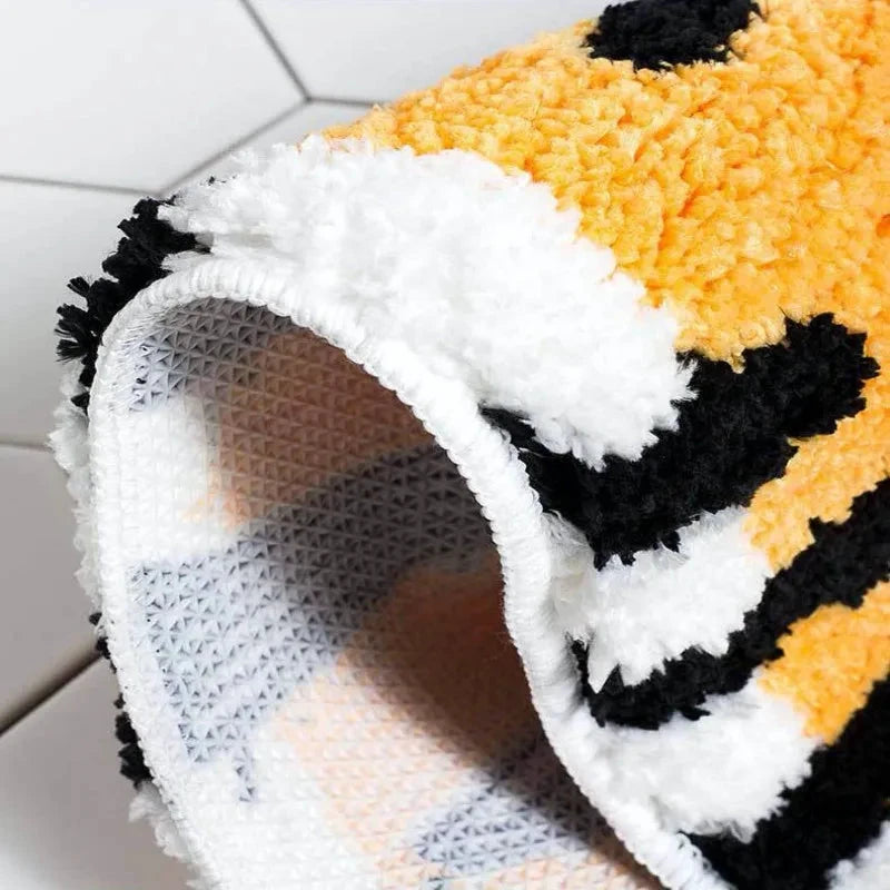 Cartoon Tiger Flocking Foot Mat by Bowlift