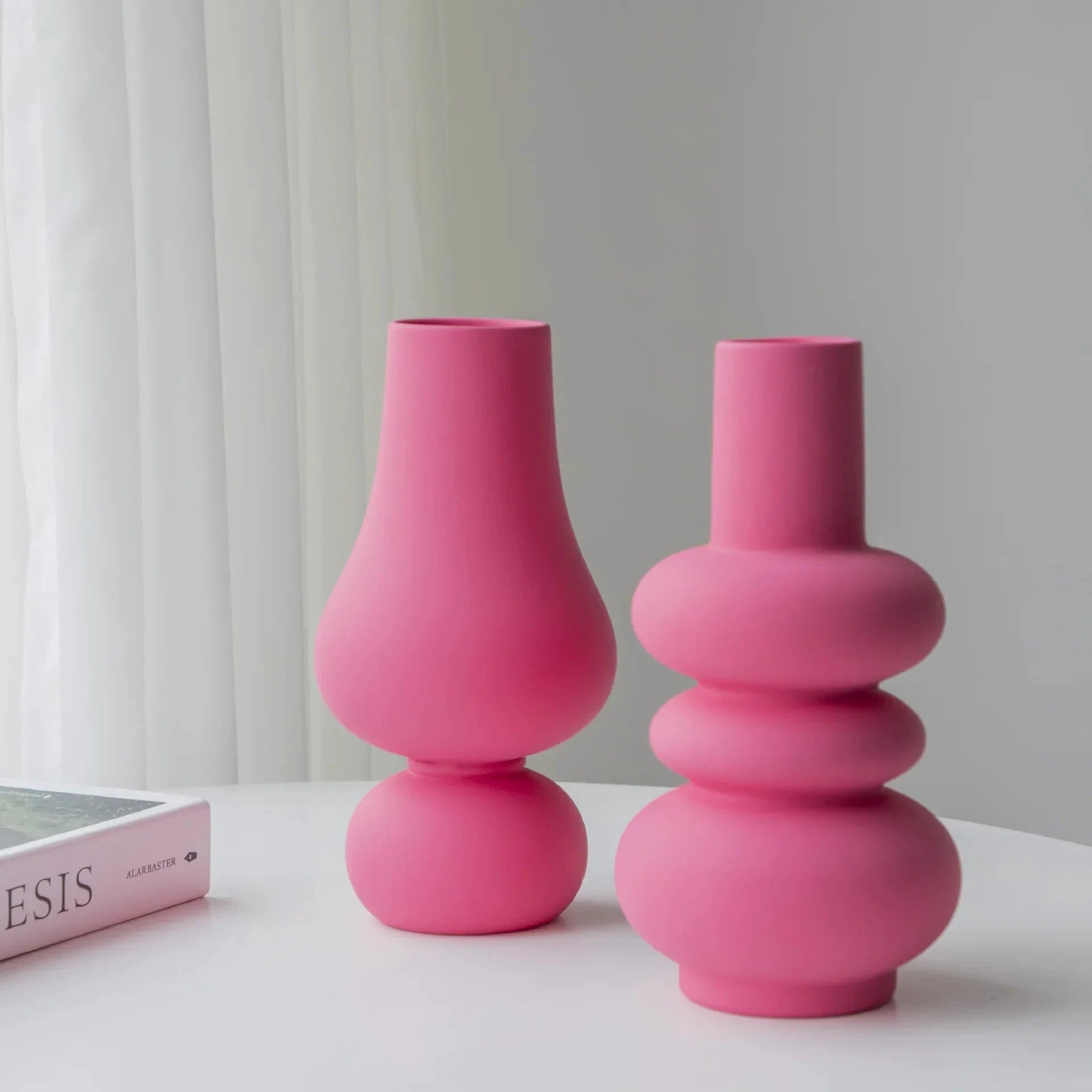 Vivid Pink Ceramic Vase by Bowlift
